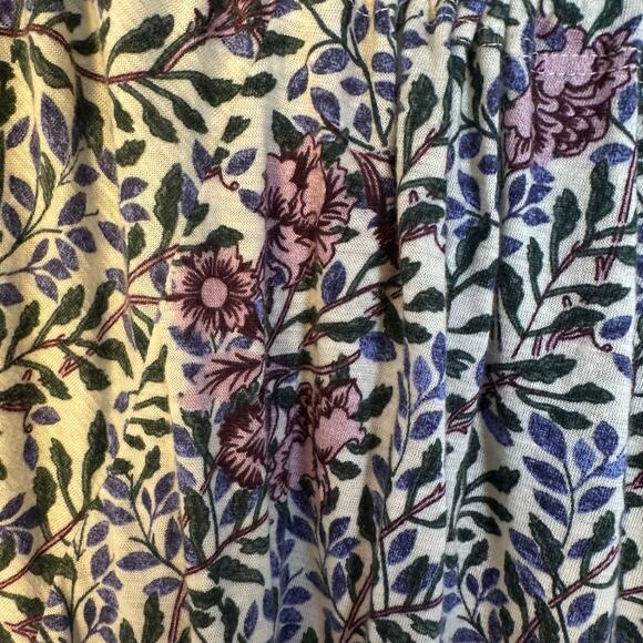 Lucky brand peasant top balloon sleeve drawstring collar floral bohemian hippie - Picture 5 of 11